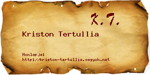 Kriston Tertullia névjegykártya